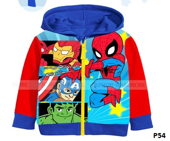 jaket anak hoodie superhero